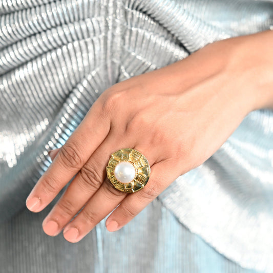 Golden Ring With Pearls