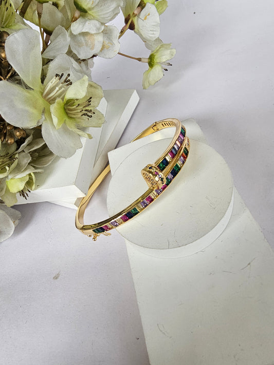 Rainbow Crystal Stone Openable Bracelet
