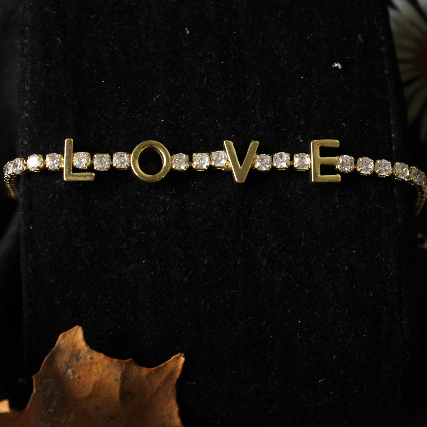 Golden Love Tennis Bracelet