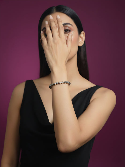 Elastic Bracelet With Golssy Ball