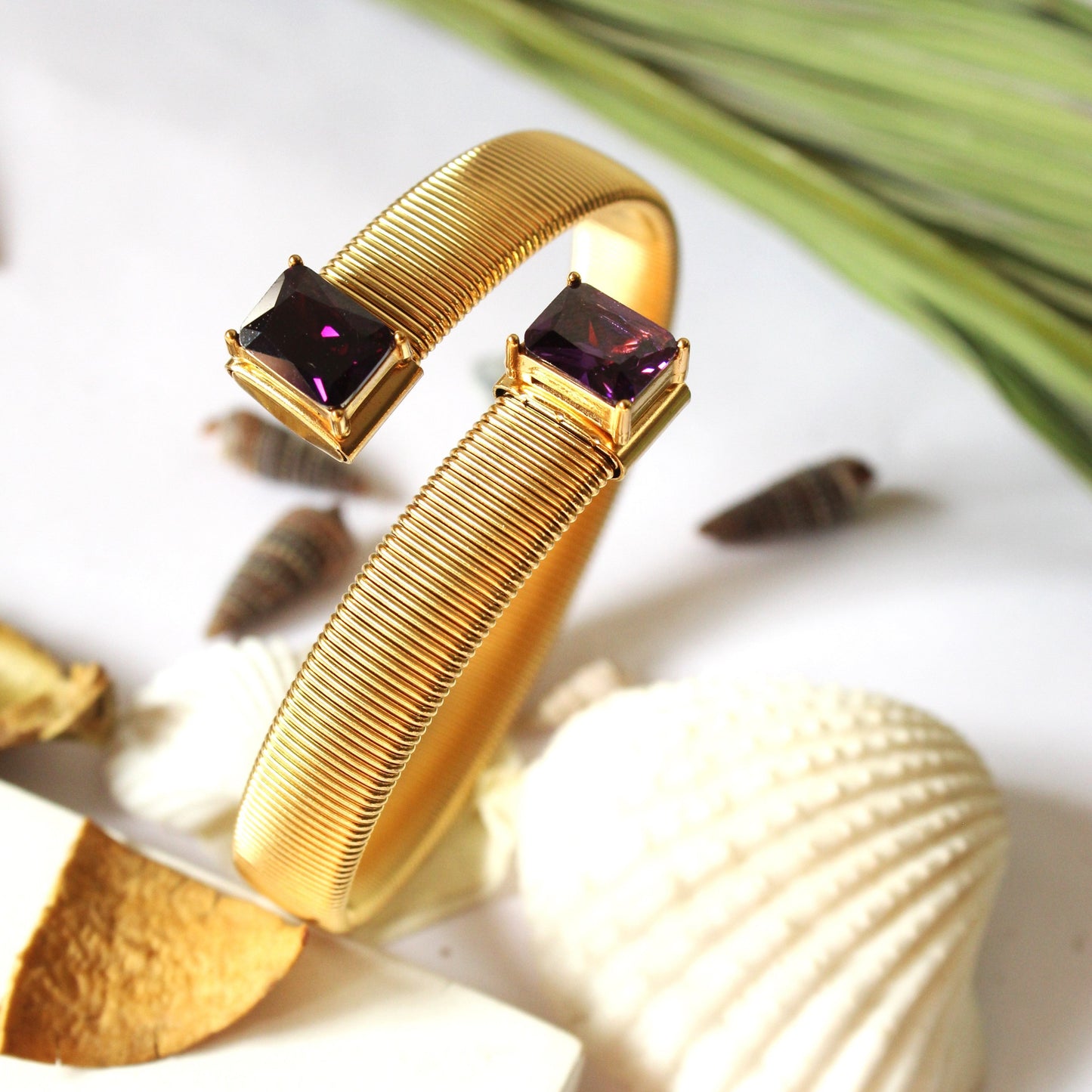 Snake Crystal Stainless Steel Cuff Bracelet