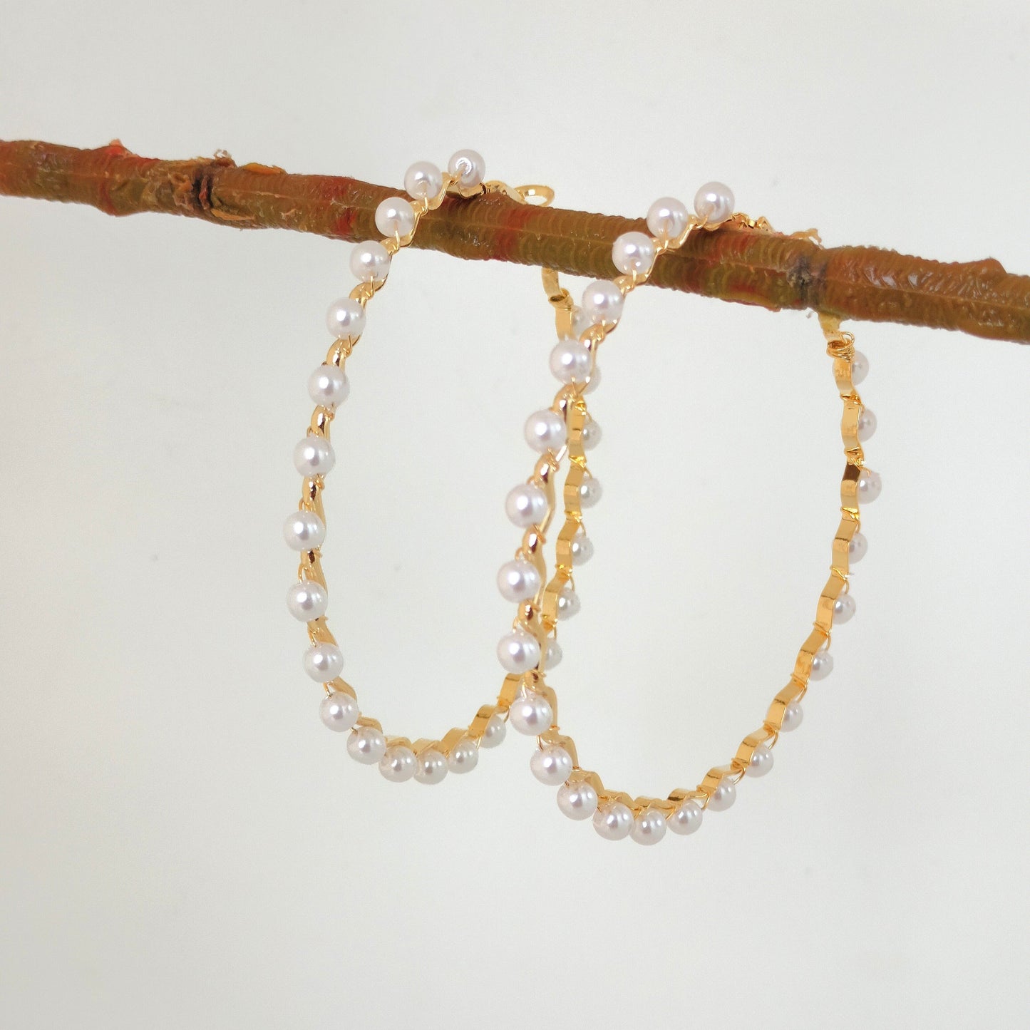 Pearl Hoops Earring