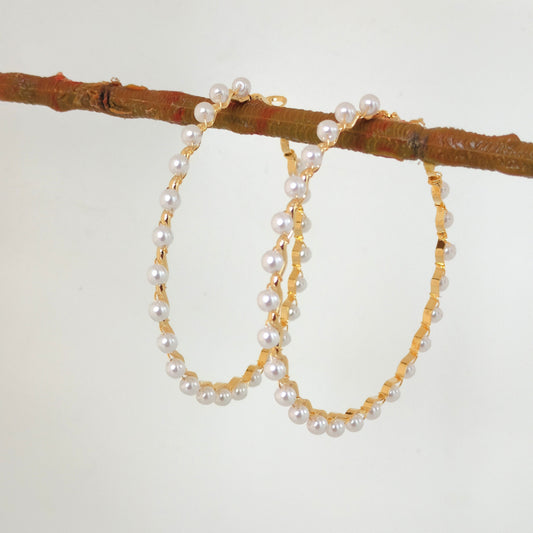 Pearl Hoops Earring