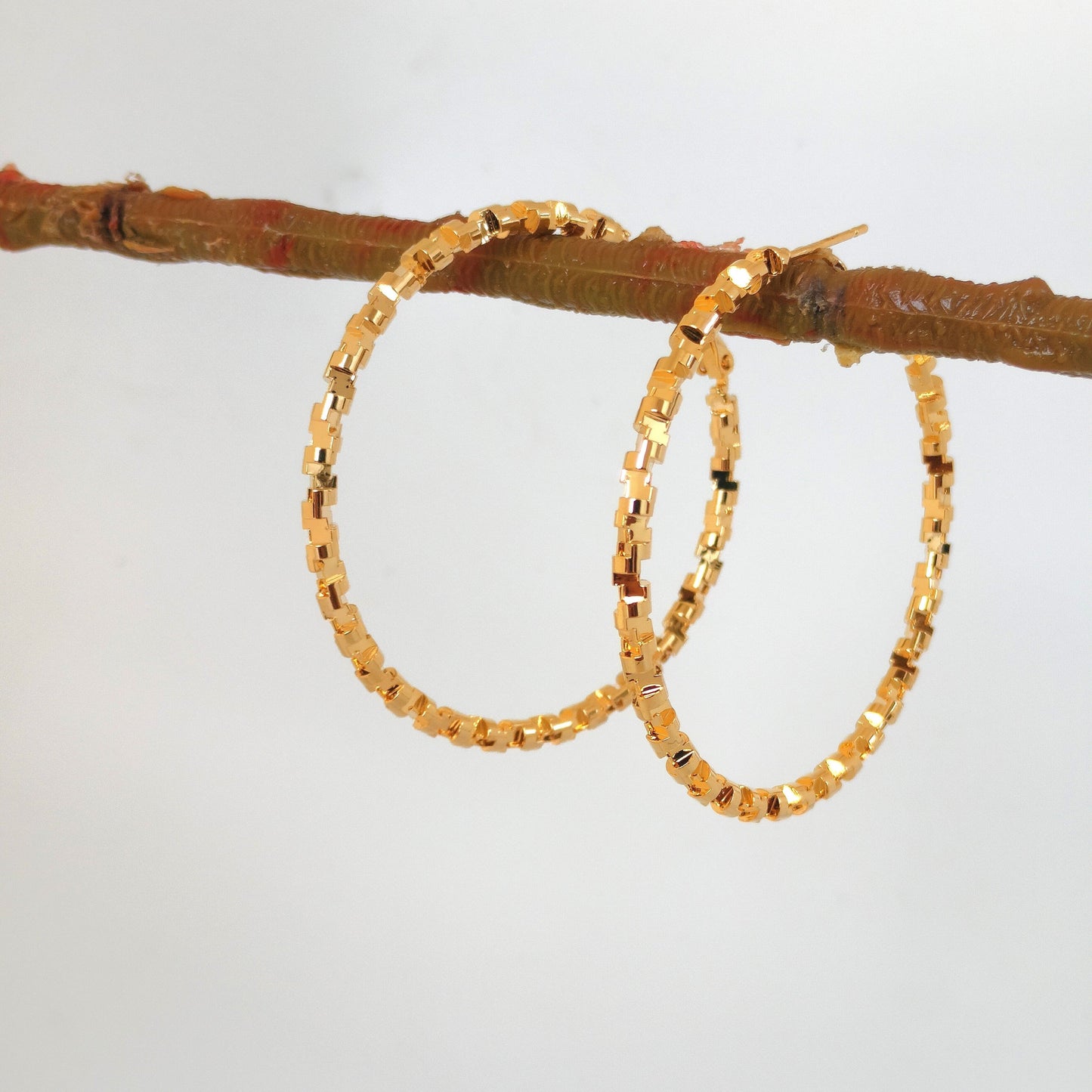 Golden Round Hoop Earring