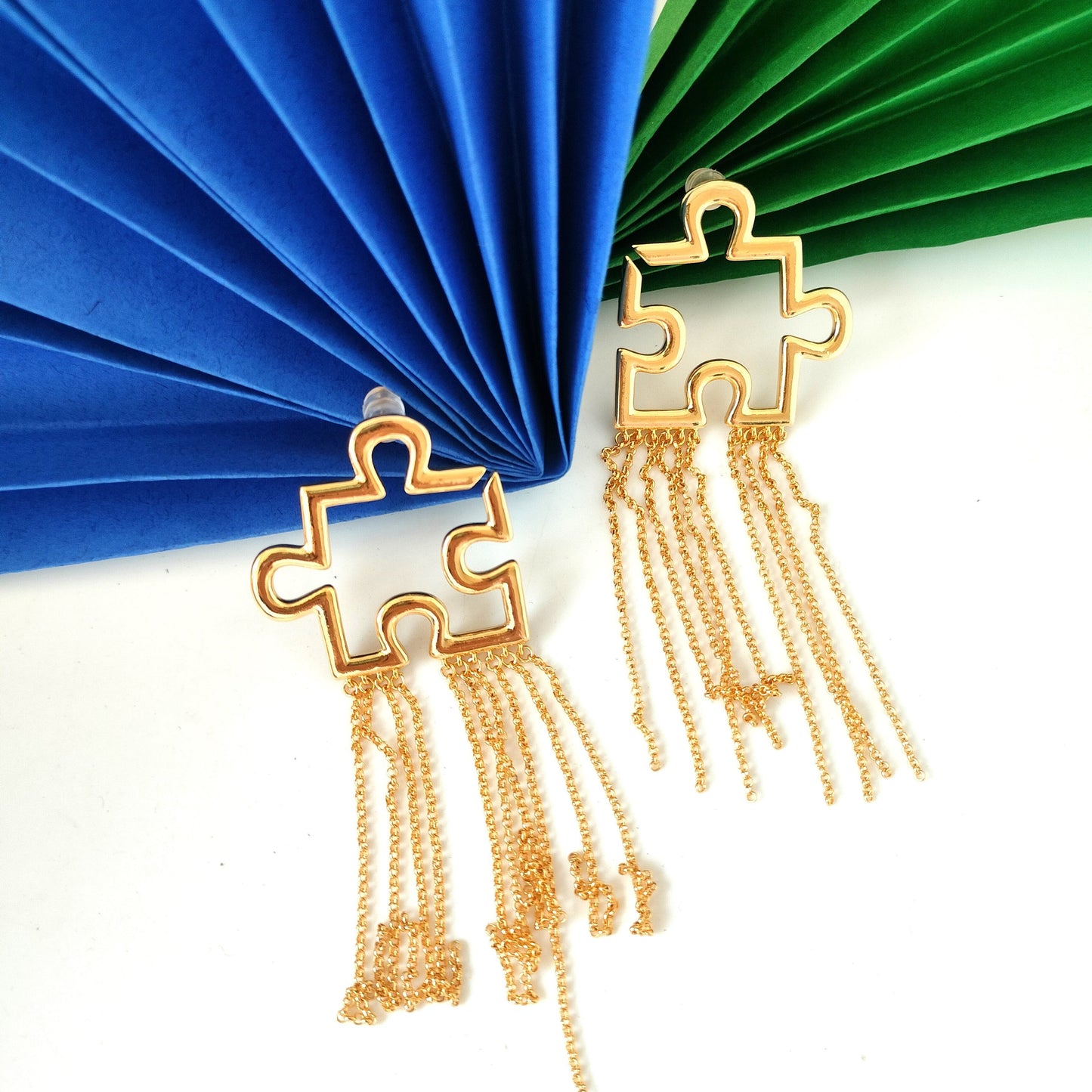 Geometric Exaggeration Design Tassel Earring