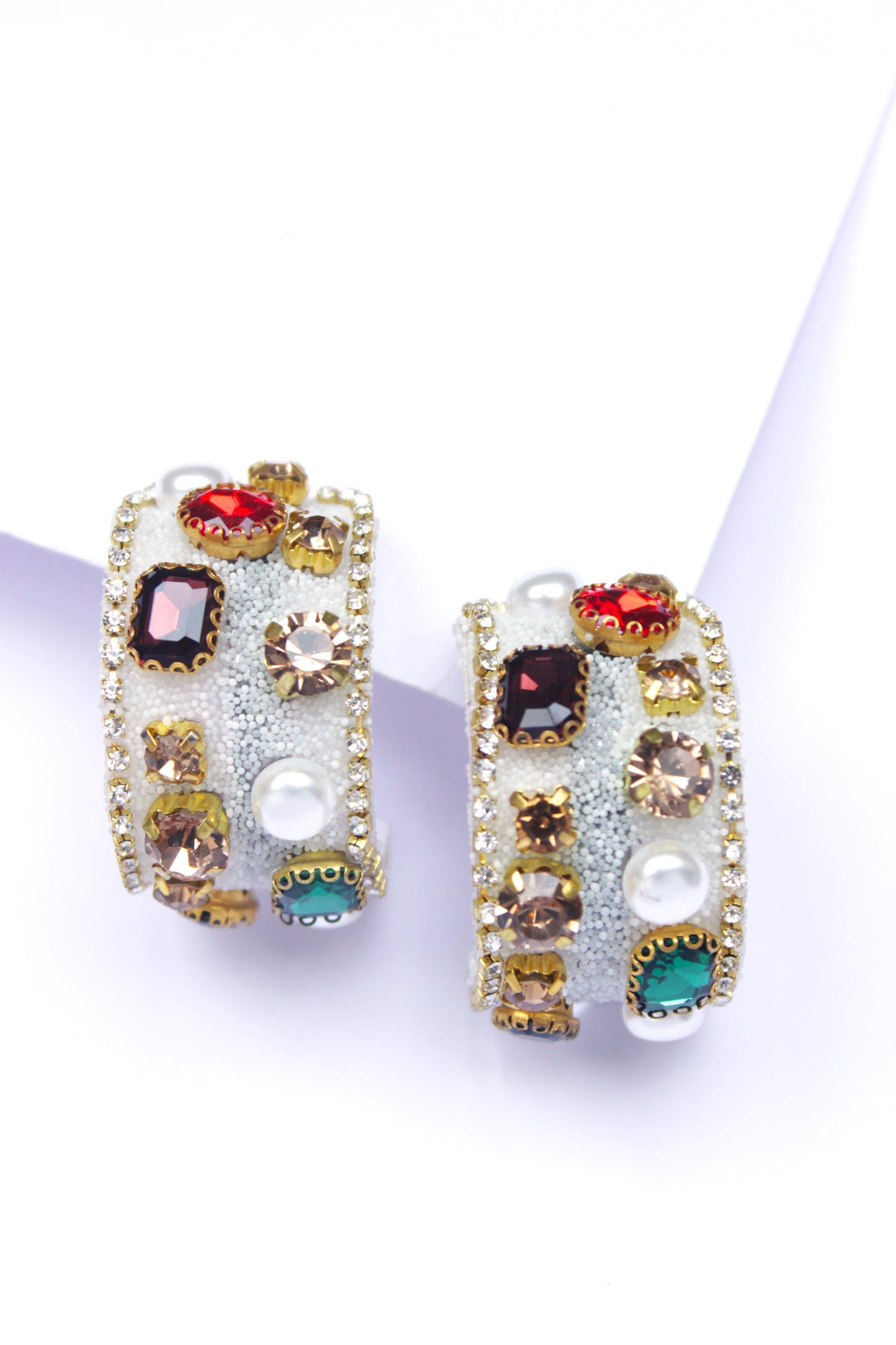 Stone studed hoop