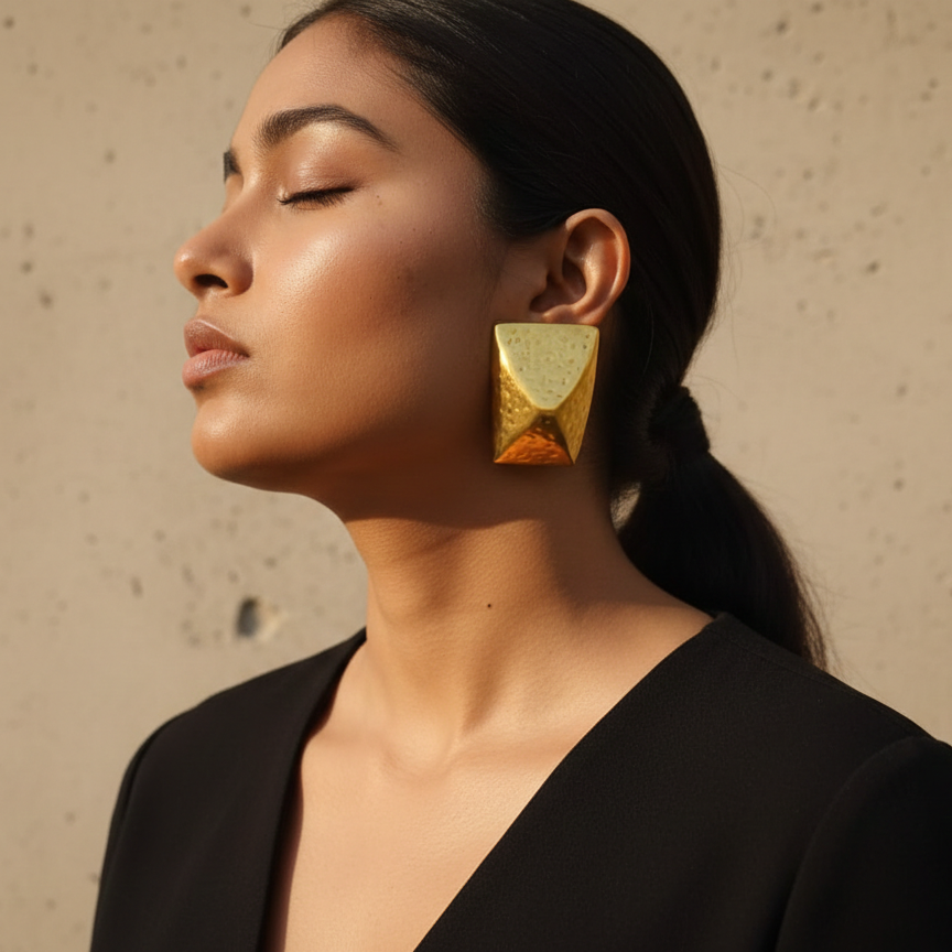Chunky Gold Designer Earrings for Women | Party Wear & Statement Jewellery