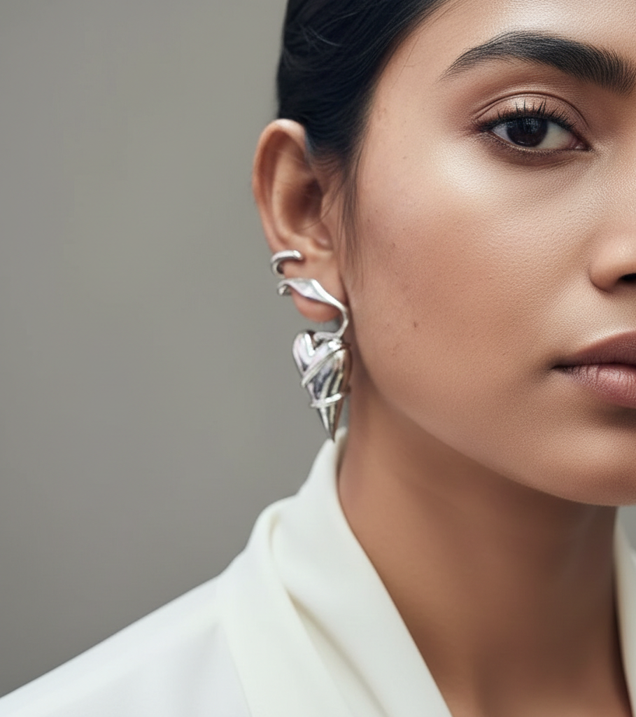 Trendy Gold Heart Statement Designer Earrings for Women | Party Wear & Statement Jewellery