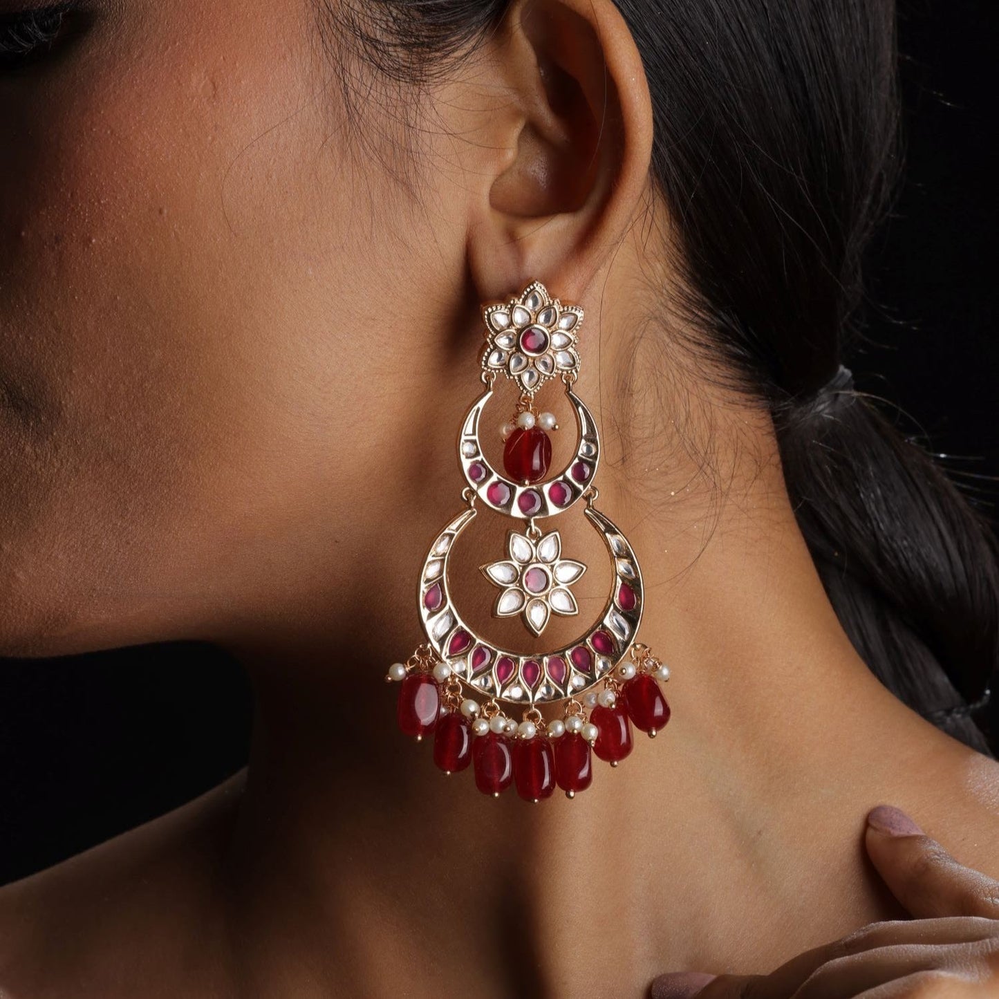 Ruby Stone Chandelier Earring