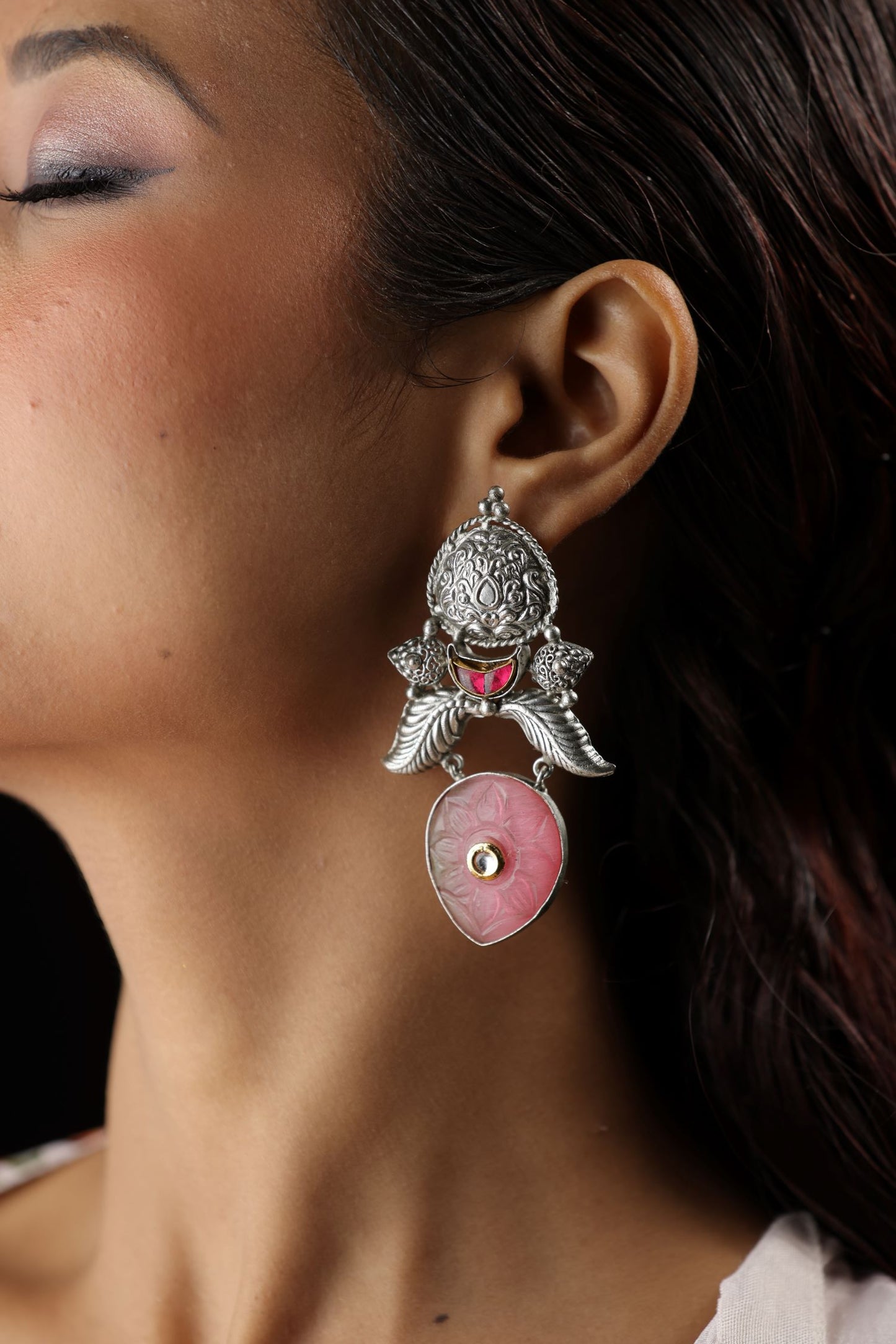 Antique Allure Oxidized Jhumka Earrings for a Touch of Tradition