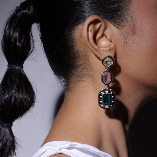 Multi Bright Young Things Blaze Crystal Dangler Earring