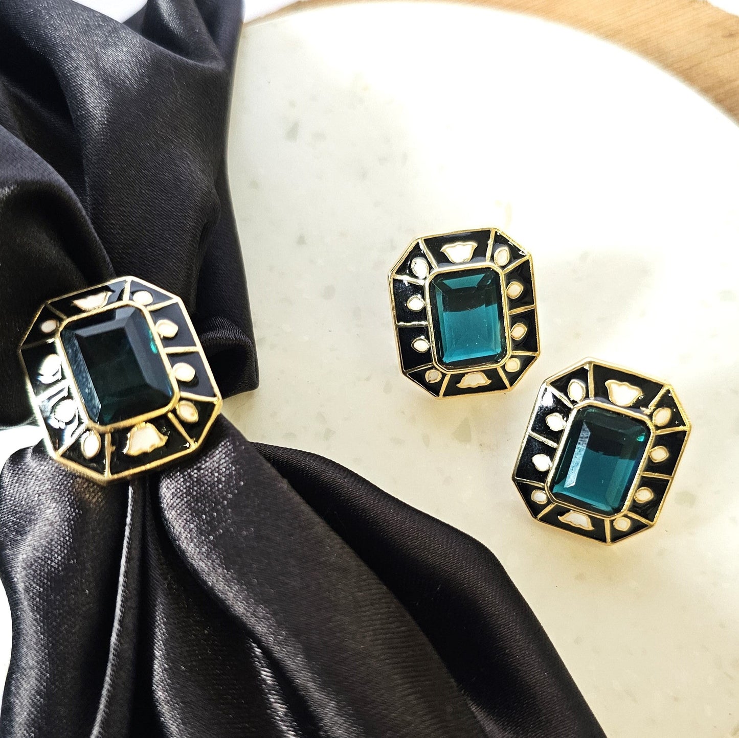 Black Stone Stud Earring