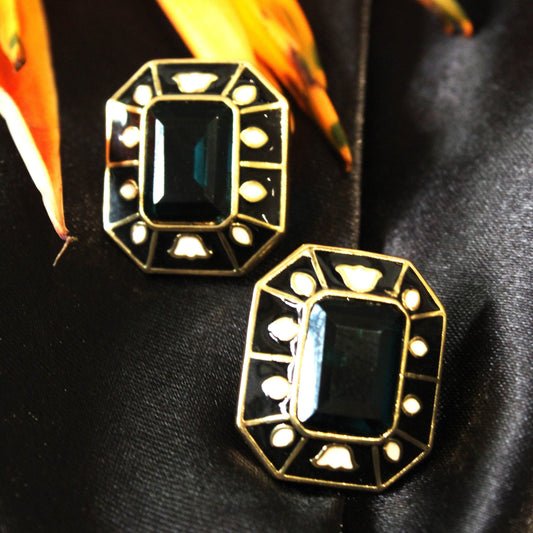 Black Stone Stud Earring