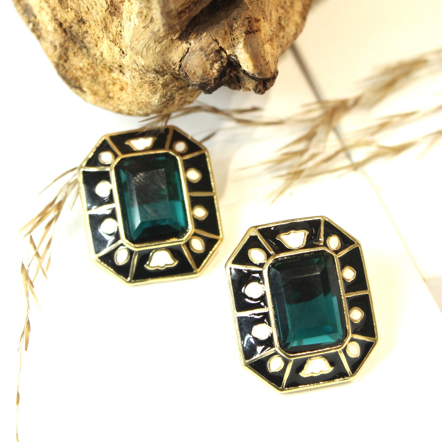 Black Stone Stud Earring
