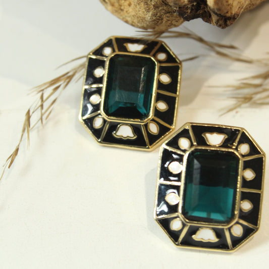 Black Stone Stud Earring