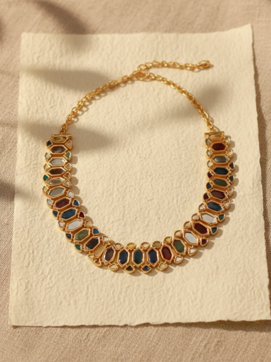 Golden Mirror Work Choker