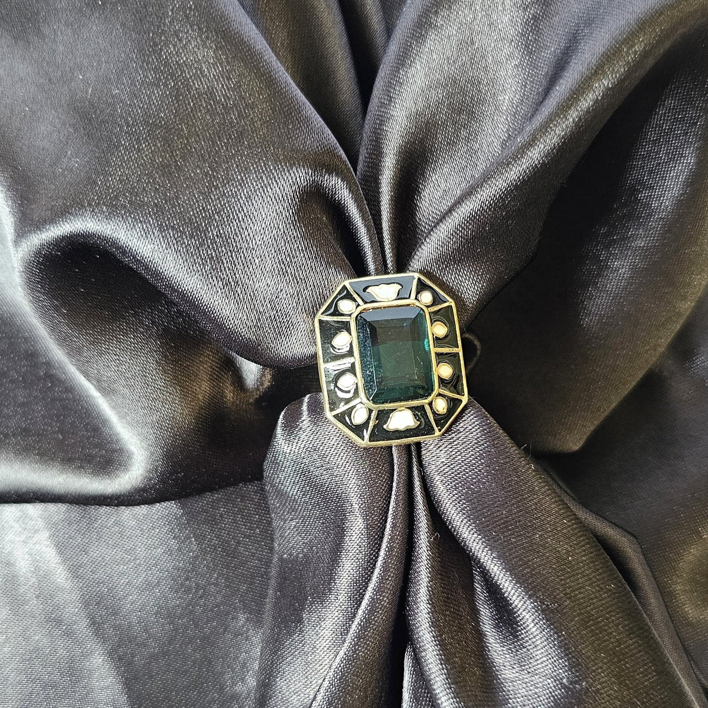 Black Stone Adjustable Ring