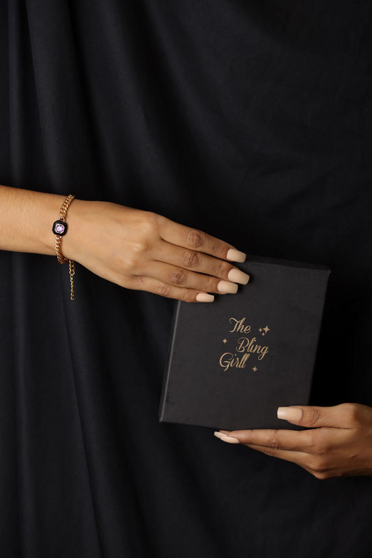 Druzy stone chunk bracelet