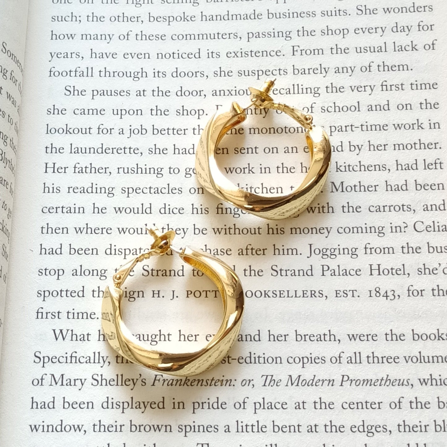 Golden hoop earring