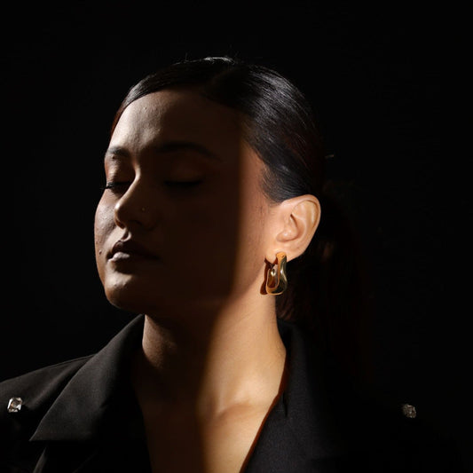 Golden hoop earring