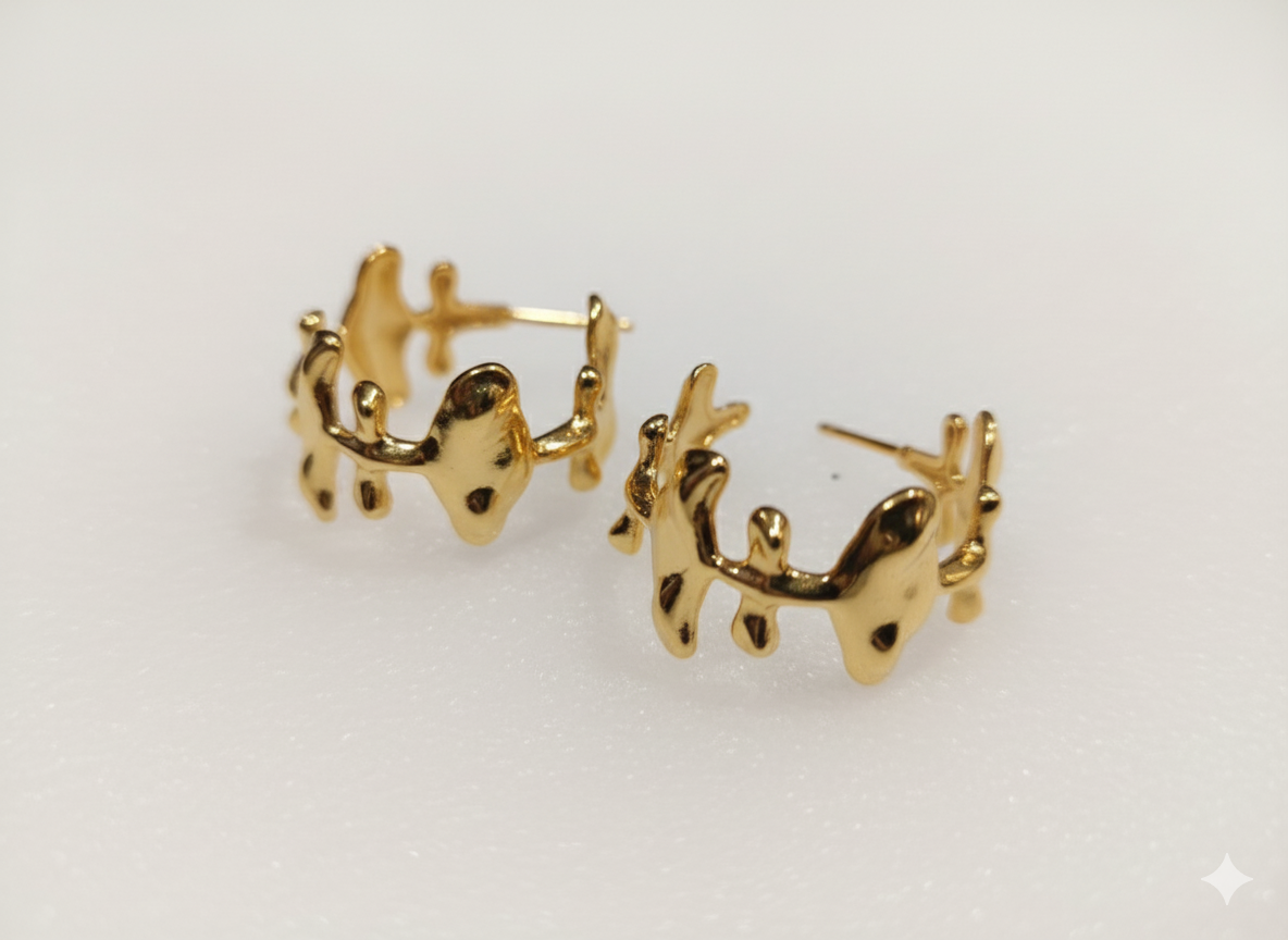 Abstract Gold Earrings