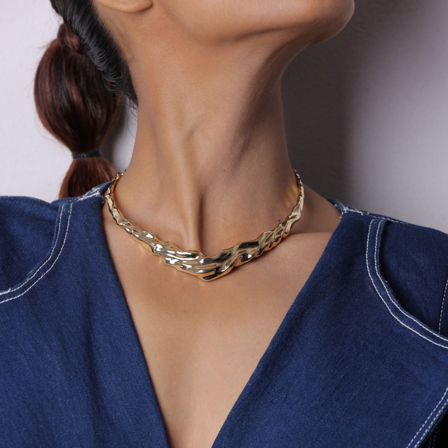 Gold Metal Hasli Neckpiece
