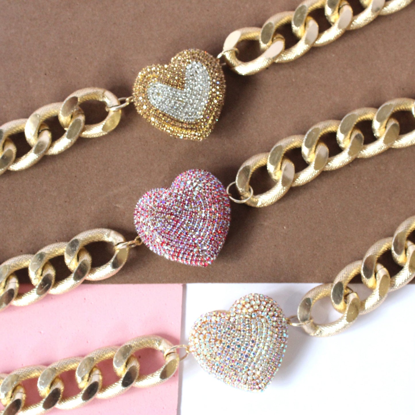 Heart Shape Rhinestone Neckpiece