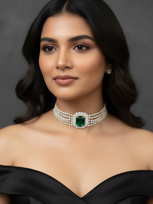 Crystal Stone Choker Necklace