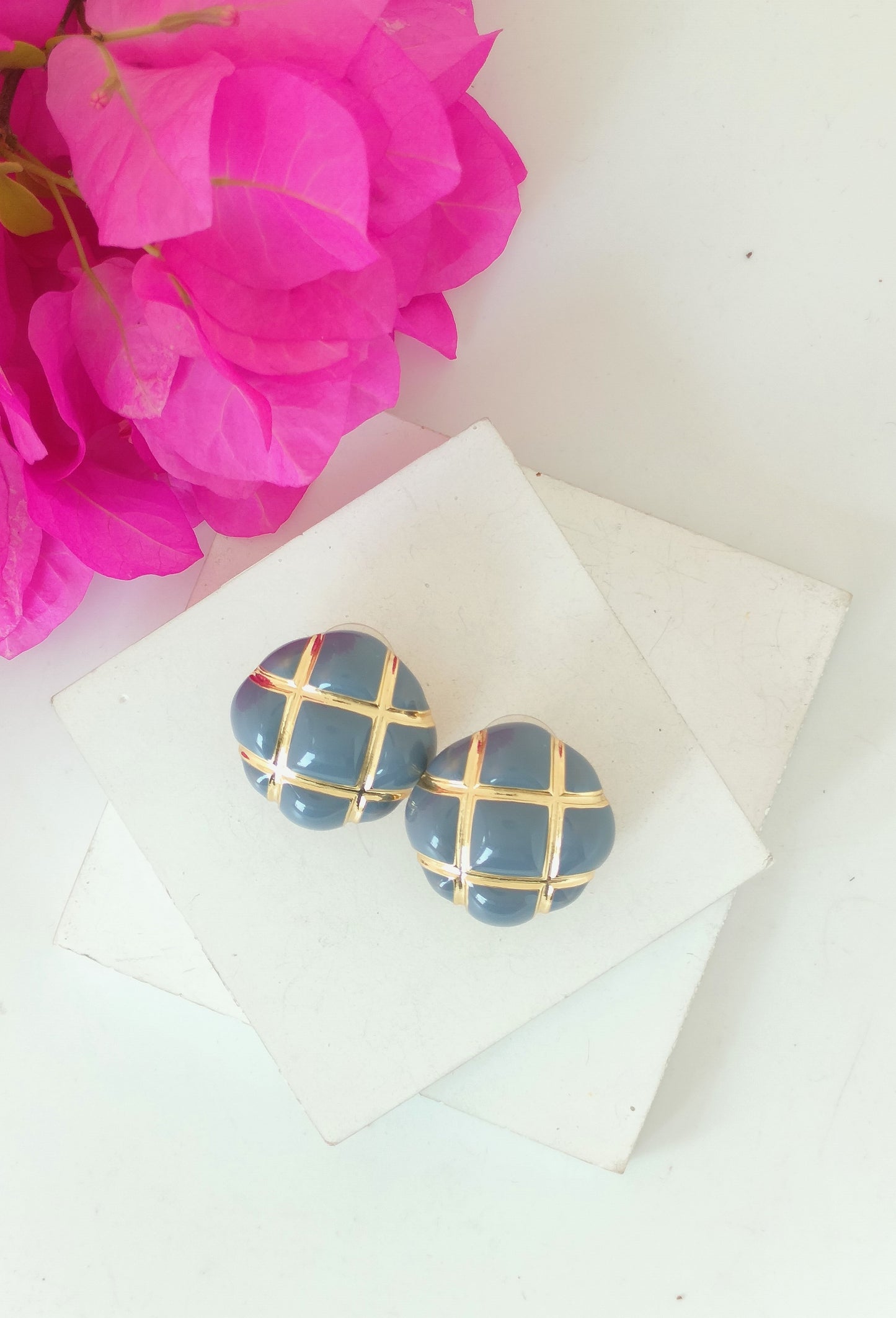 Blue Criss Cross Stud Earring