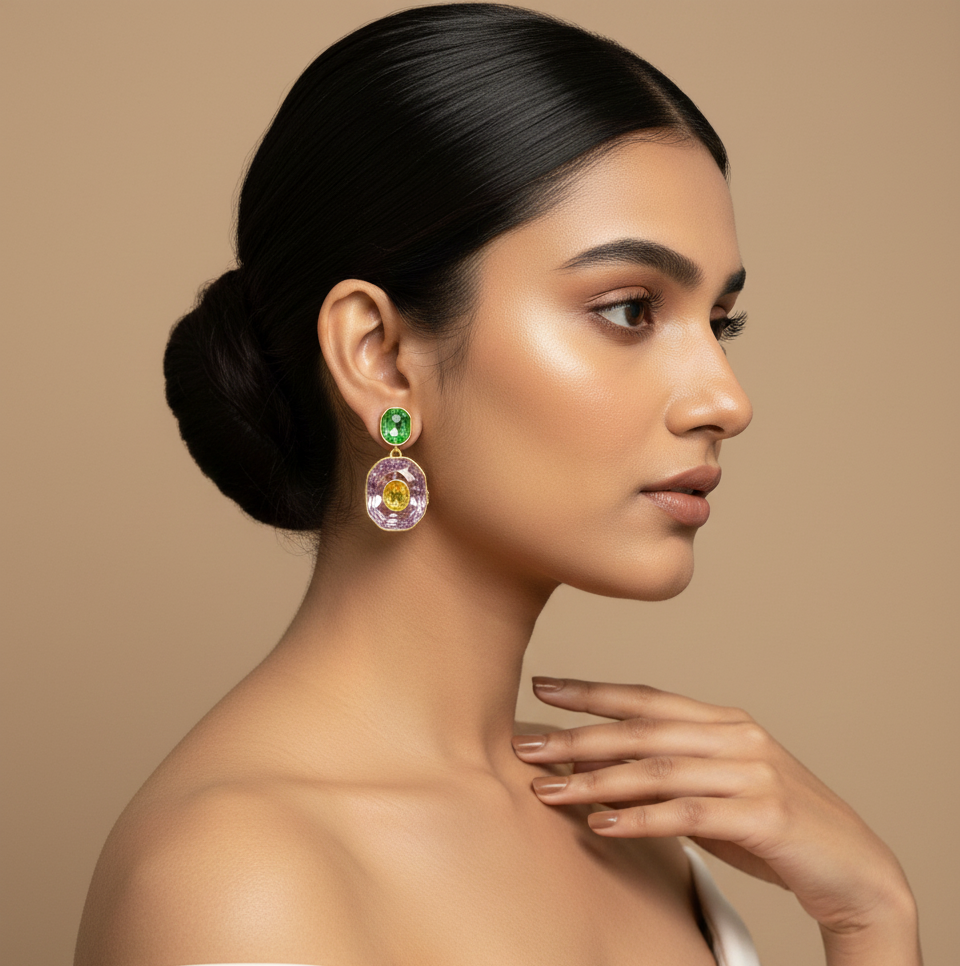 Luxury Swarovski Multicolor Crystal Drop Earrings