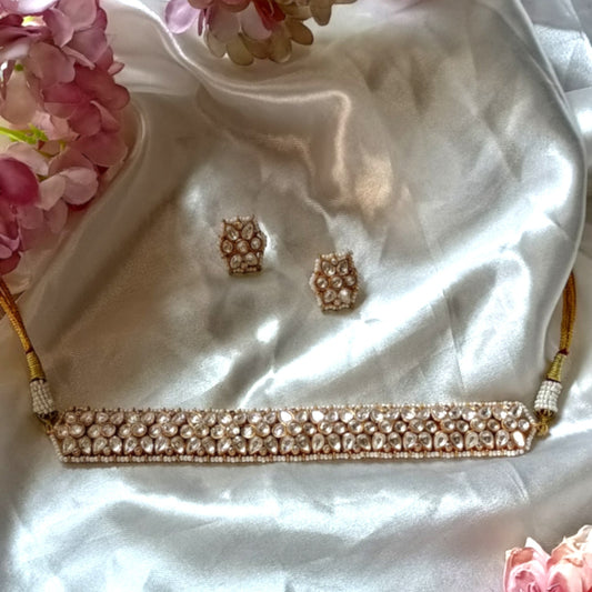 Polki  golden neckpiece