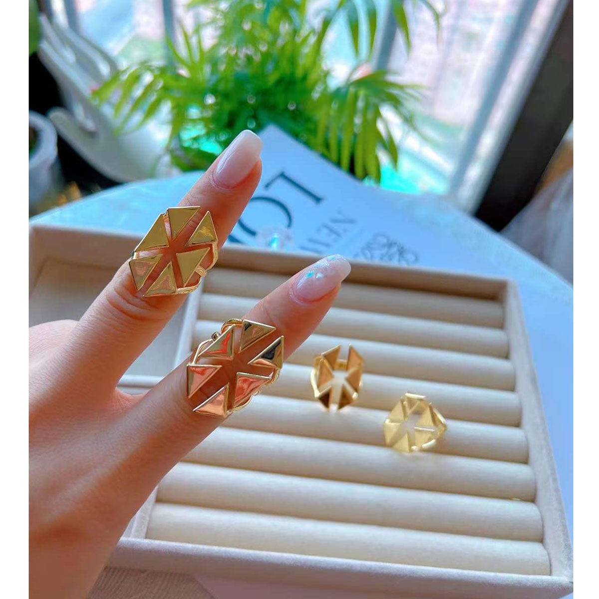 Origami Triangle Cut Ring