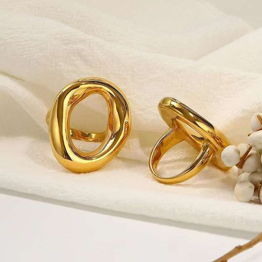 Golden Oval Shape Ring