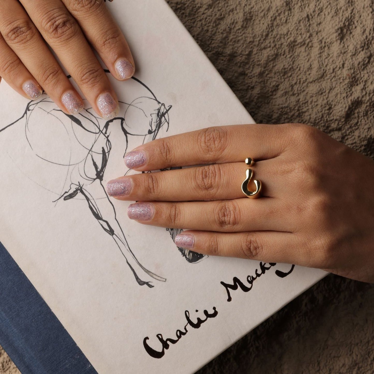 Golden Openable Ring