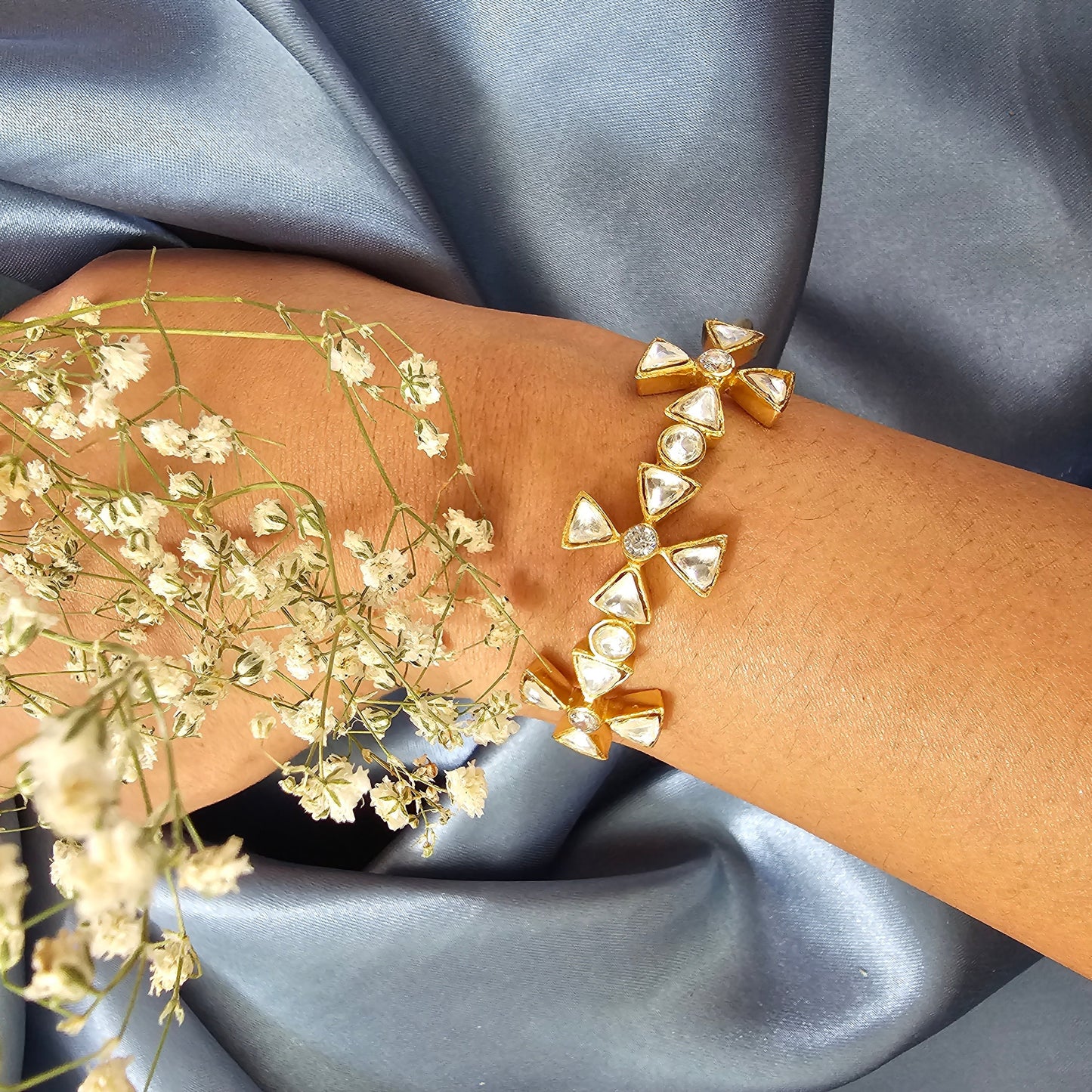 Golden Flower Design Bracelet