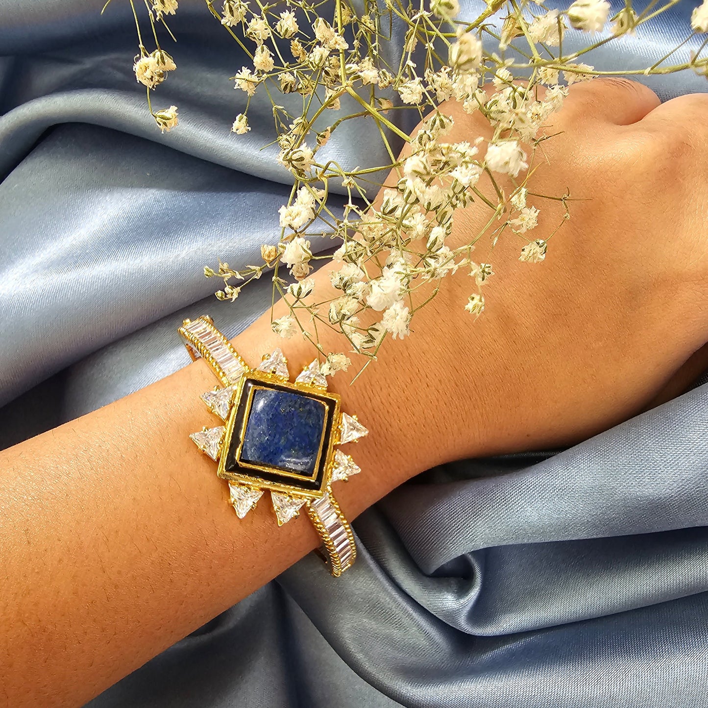 Blue Stone Gold Finish Bracelet