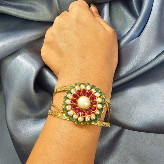 Girl Multi Gold Plated Bangle