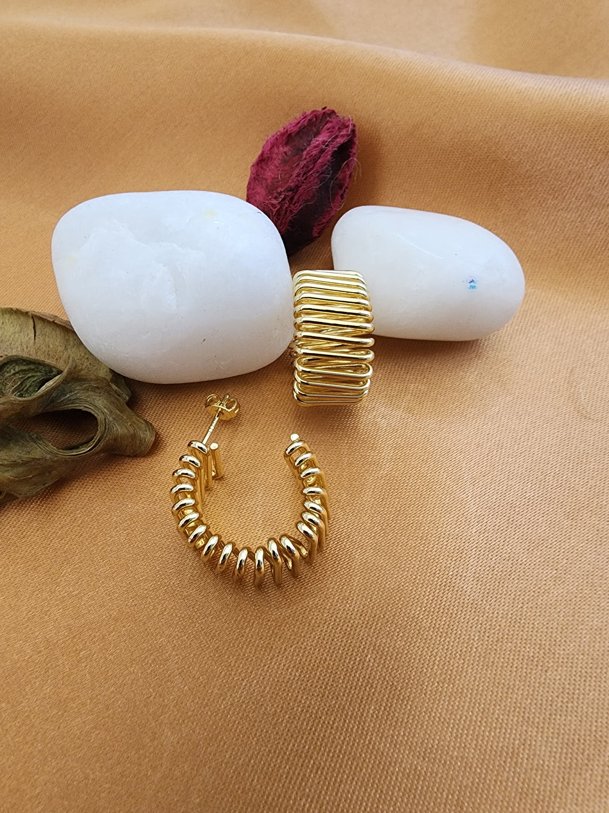 Golden Spiral Earring