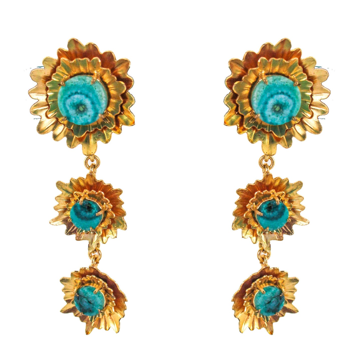 Contemporary Druzy Stone Long Earring - The Bling Girll