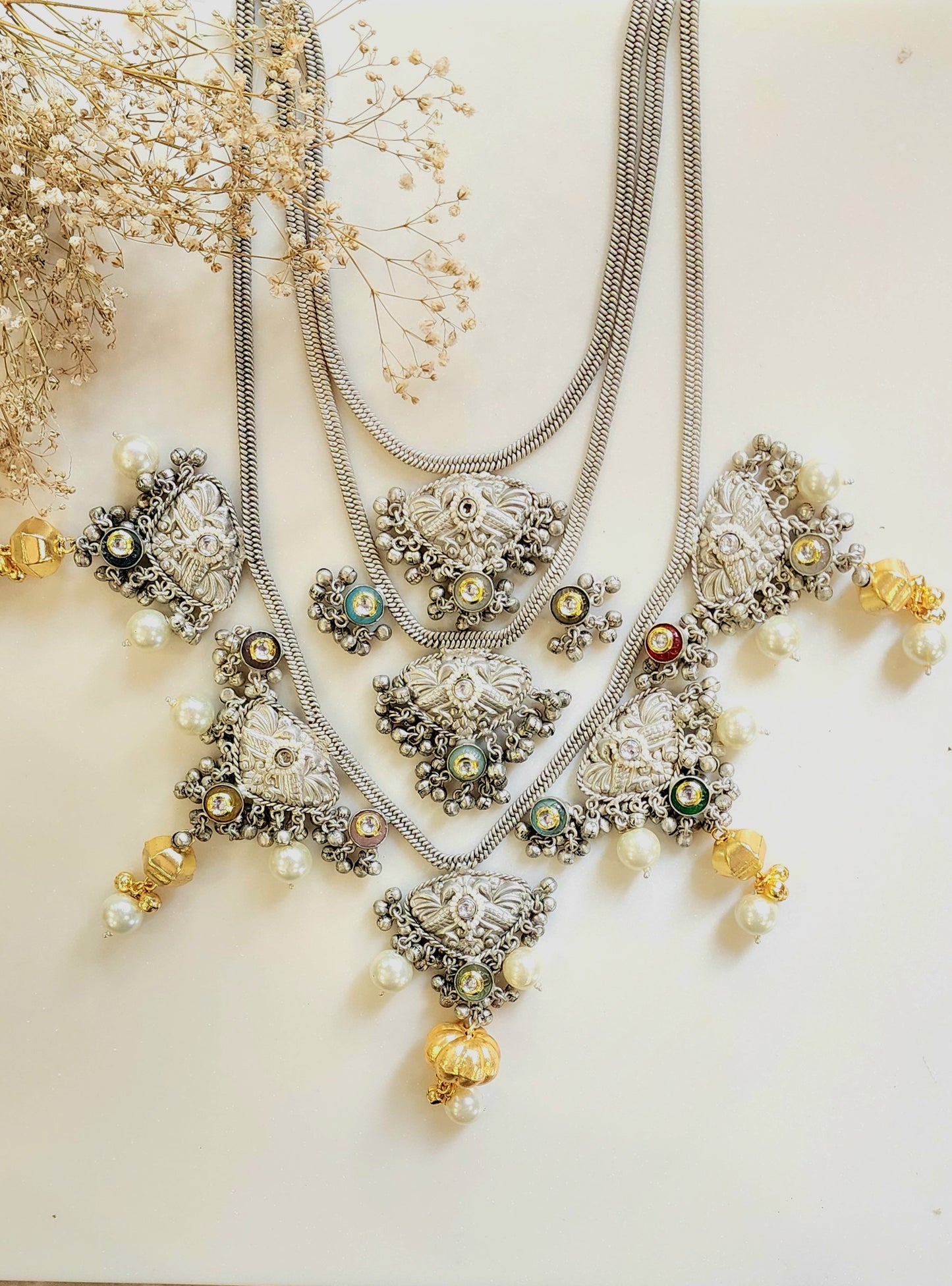 Three Layer Rani Haar Statement Neckpiece