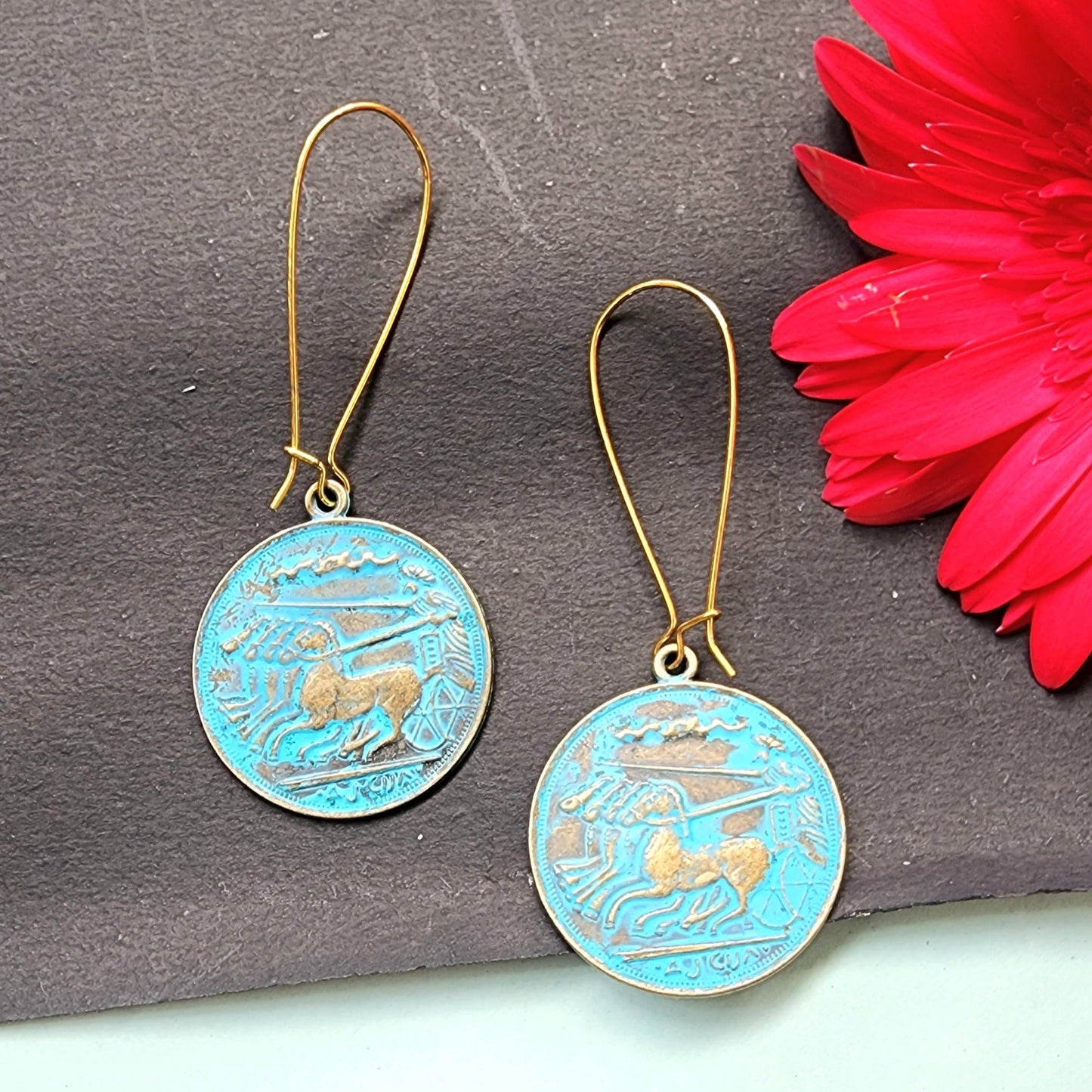 Light weight Minimalist Earring made with coins