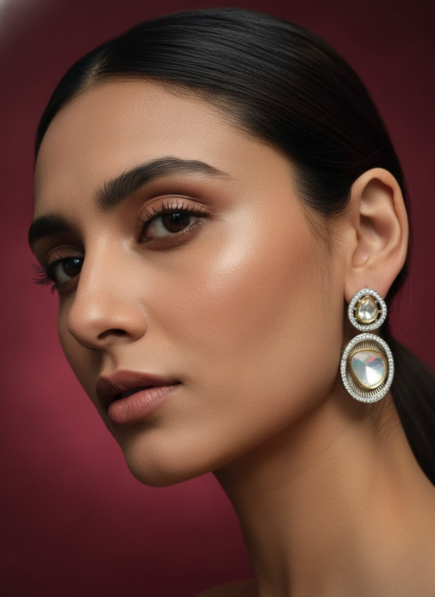 Polki Dangle Drop Earring