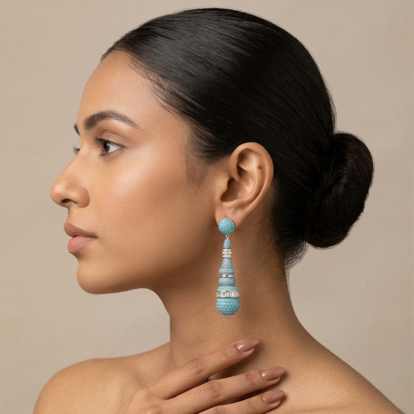 Blue Stone Dangle and Drop Earring
