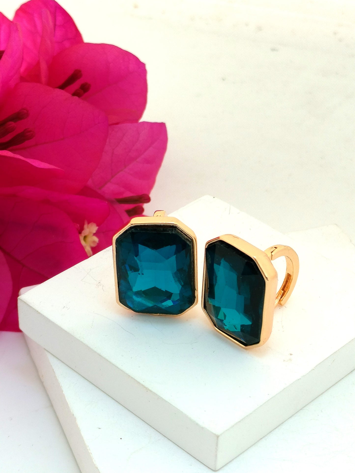 Square Crystal Stone Stud Earring