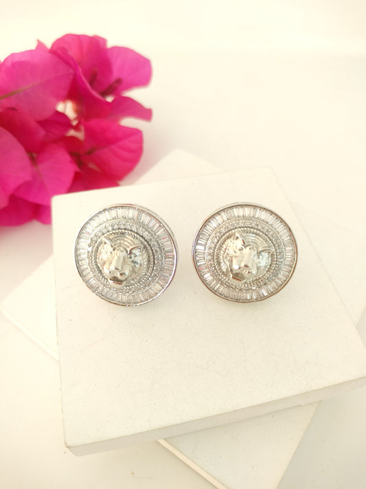 Lion Head Stud Earring