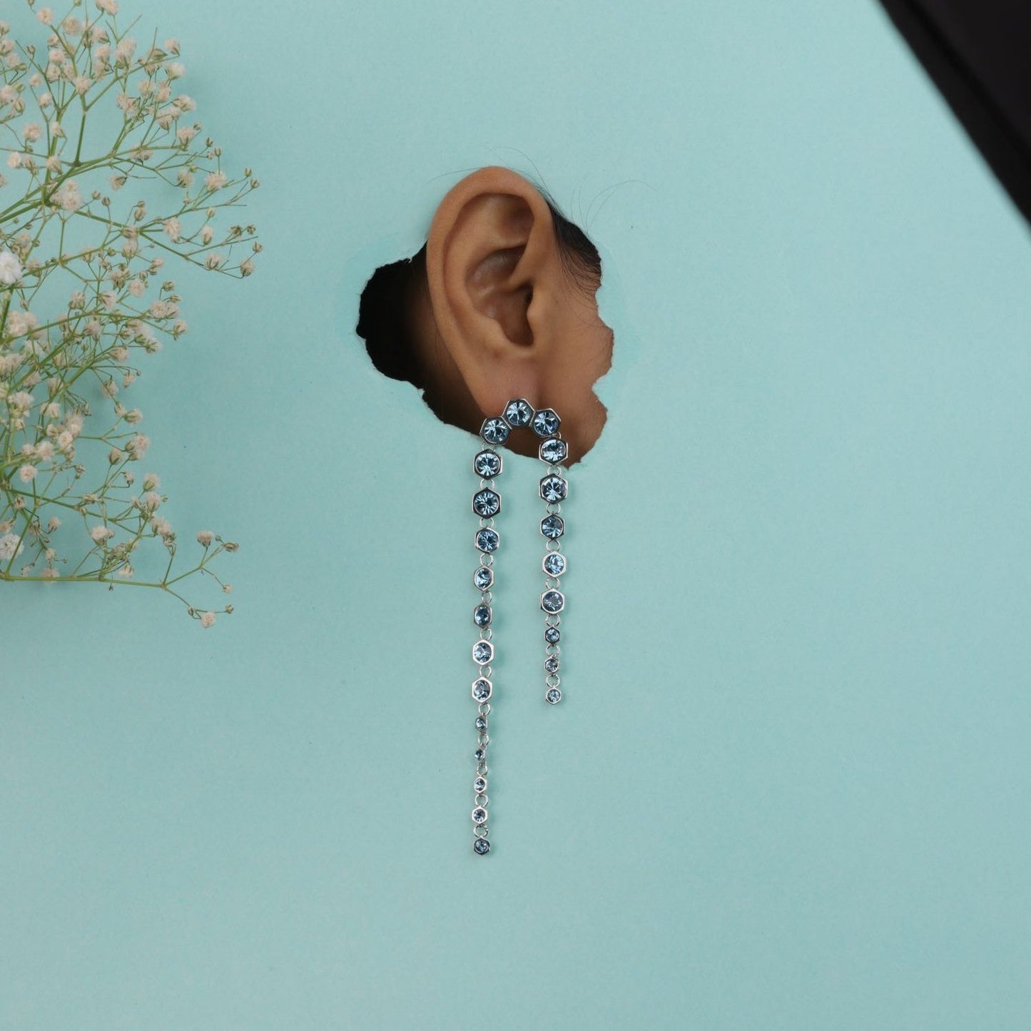 Crystal Embellished Drop Earring