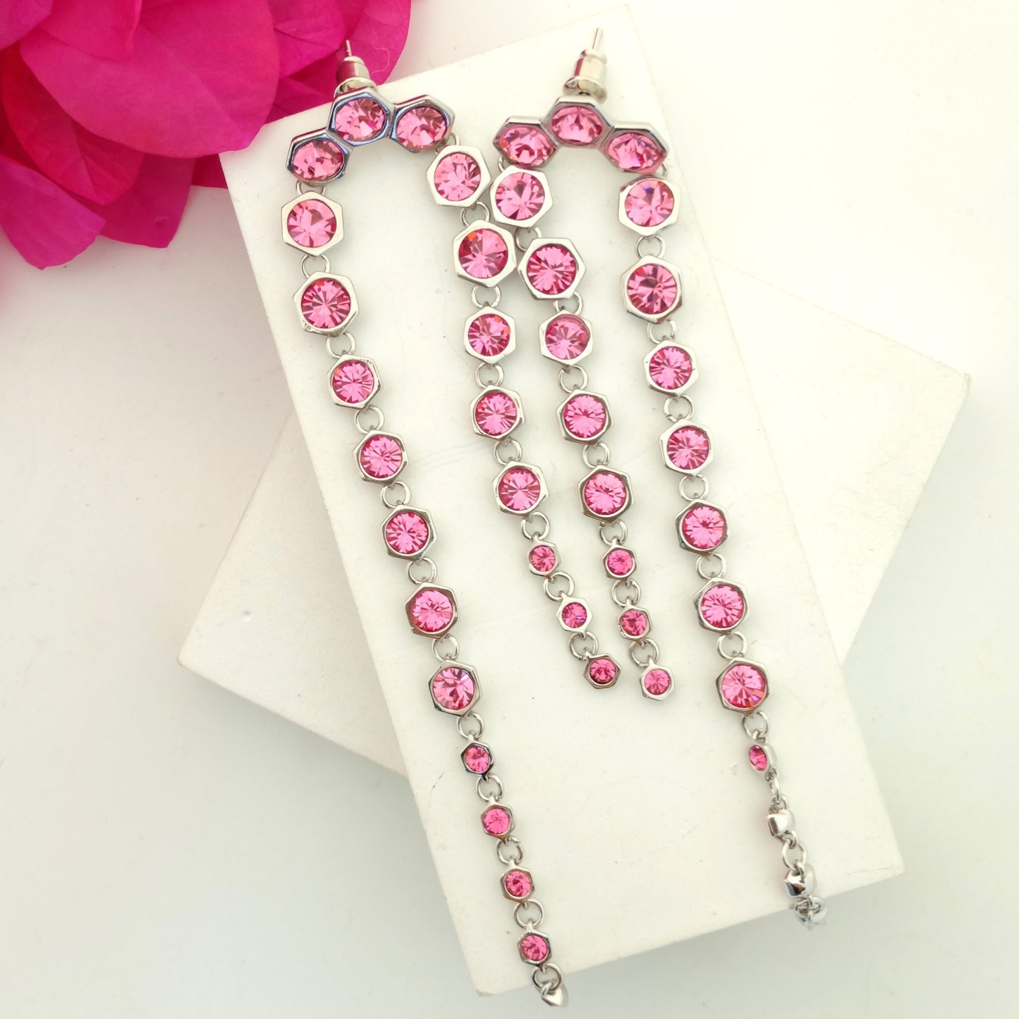 Crystal Embellished Drop Earring