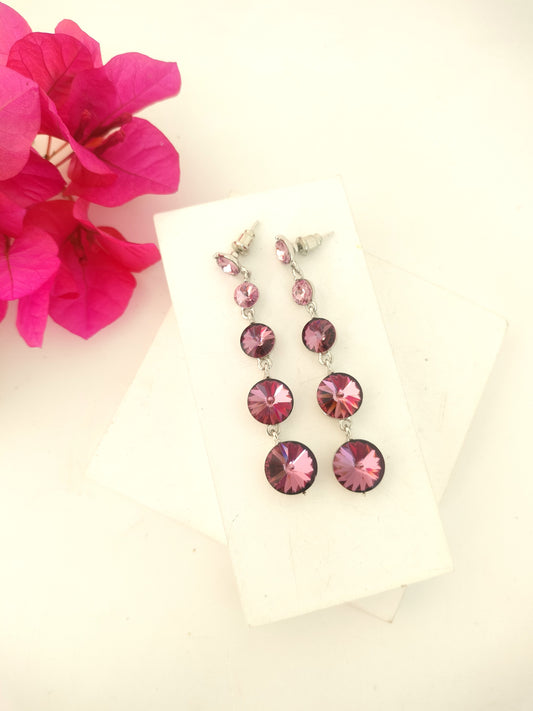 Silver Plated Cricle Tears Dangle and Drop Earring