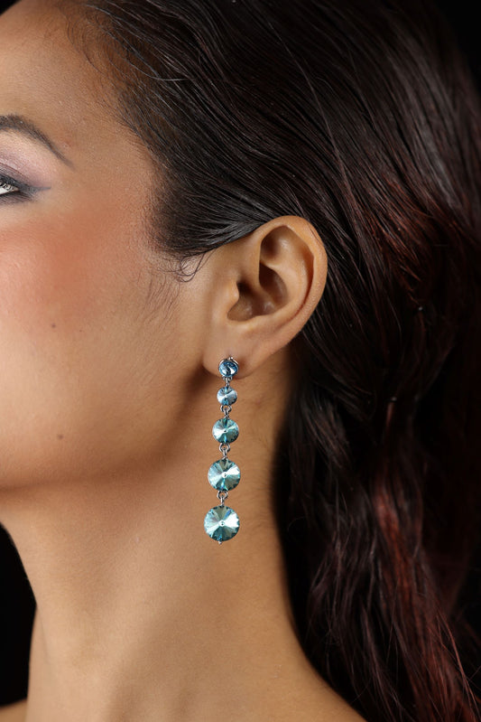 Silver Plated Cricle Tears Dangle and Drop Earring