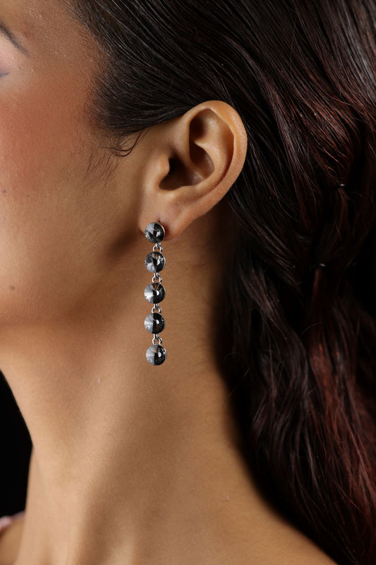 Crystal 5 Stone Dangling Drop Earring